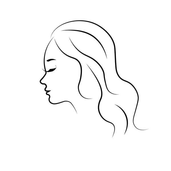 Bosquejo de mujer Silhouette — Archivo Imágenes Vectoriales