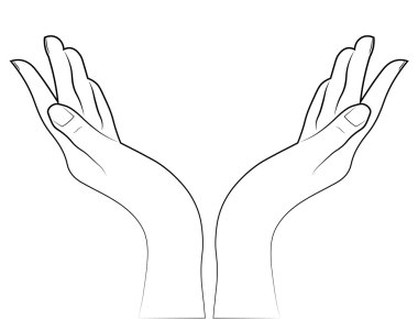 Sketch of the hands clipart