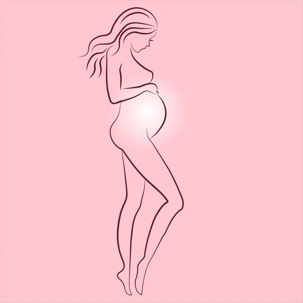 Silhouette of pregnant woman — Stock Vector