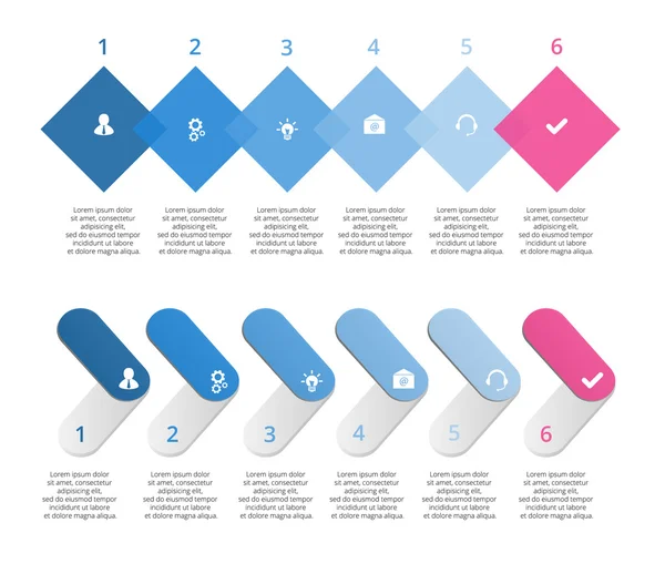 Инфографический дизайн шаблон и маркетинговые иконки — стоковый вектор