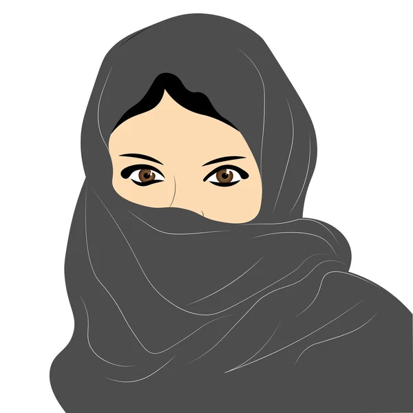 Schöne muslimische Frau. Vektorillustration — Stockvektor