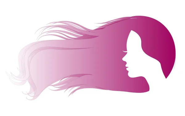 Esquisse femme avec silhouette cheveux longs — Image vectorielle