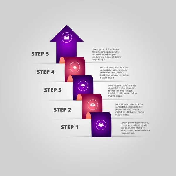 Modello di progettazione infografica e icone di marketing, concetto di business con poche opzioni, parti, passaggi o processi . — Vettoriale Stock