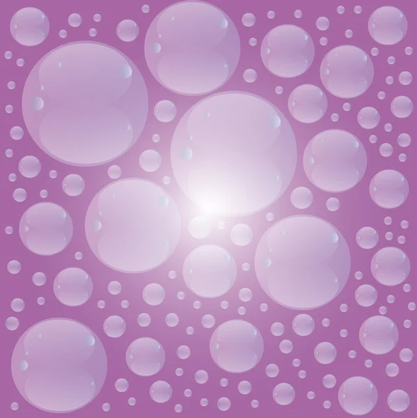 Burbujas de jabón sobre un fondo colorido. Ilustración vectorial — Vector de stock