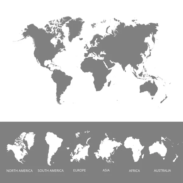 Carte du monde avec Globes détaillée modifiable . — Image vectorielle