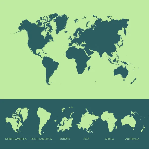 Mapa del mundo con globos editables detallados . — Archivo Imágenes Vectoriales