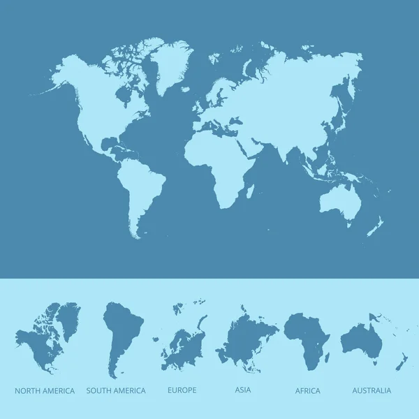 Weltkarte mit Globen detailliert editierbar. — Stockvektor