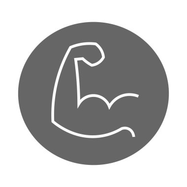 Görüntü üzerinde beyaz izole kas kol renkli daire içinde. Vektör çizim.