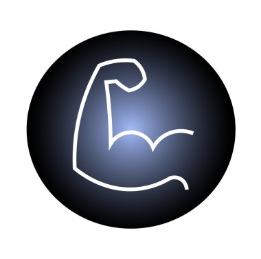 Görüntü üzerinde beyaz izole kas kol renkli daire içinde. Vektör çizim.