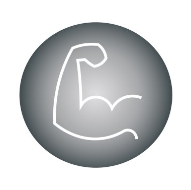 Görüntü üzerinde beyaz izole kas kol renkli daire içinde. Vektör çizim.