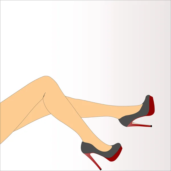 Krásné ženské nohy s barevnými podpatky — Stockový vektor