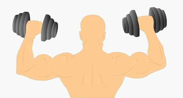 Un hombre con músculos. Ilustración vectorial . — Vector de stock