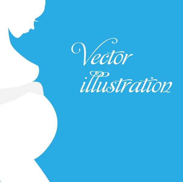 Silueta vectorial de mujer sobre fondo colorido — Vector de stock