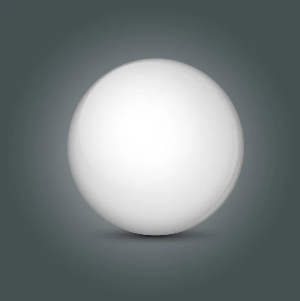 Gerçekçi beyaz topu. Vektör çizim. — Stok Vektör