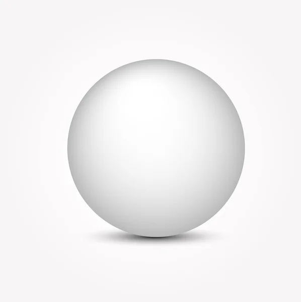 Realistiska vit boll. Vektor illustration. — Stock vektor