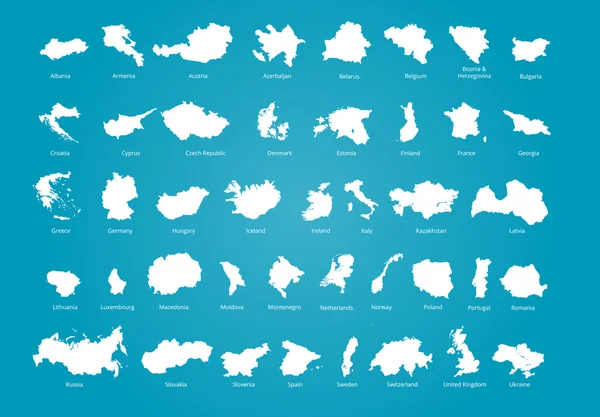 Carte politique colorée des pays européens avec des couches clairement étiquetées et séparées. Illustration vectorielle . — Image vectorielle