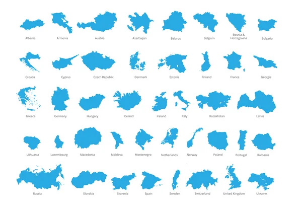 Mapa político colorido de los países europeos con capas claramente etiquetadas y separadas. Ilustración vectorial . — Vector de stock