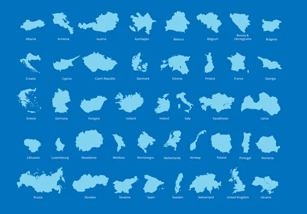 Mappa politica colorata dei paesi europei con strati chiaramente etichettati e separati. Illustrazione vettoriale . — Vettoriale Stock
