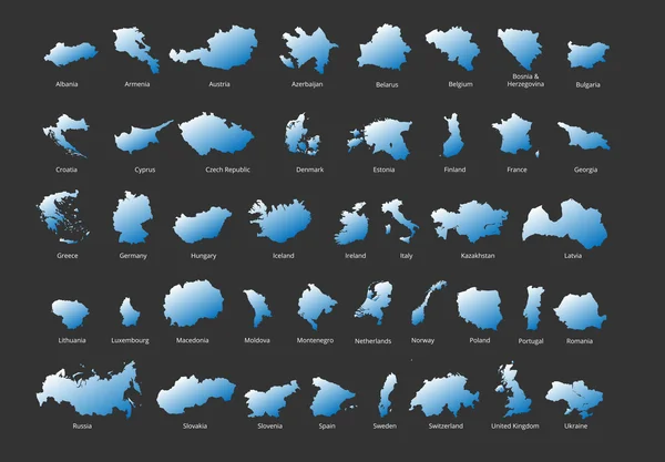 Mapa político colorido de los países europeos con capas claramente etiquetadas y separadas. Ilustración vectorial . — Vector de stock