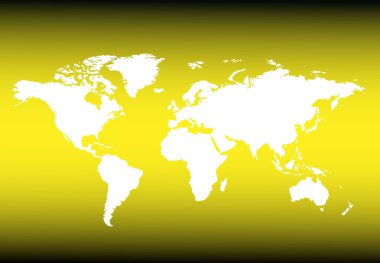 Dünya Haritası ülkeler renkli. Vektör çizim.