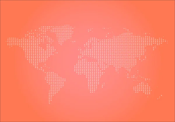 Mappa del mondo paesi colorati con punti. Illustrazione vettoriale . — Vettoriale Stock