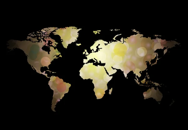 Mapa del mundo países coloridos con puntos. Ilustración vectorial . — Vector de stock