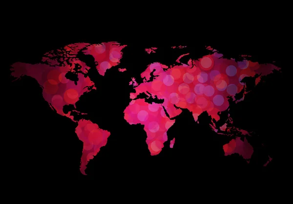 Mapa del mundo países coloridos con puntos. Ilustración vectorial . — Vector de stock