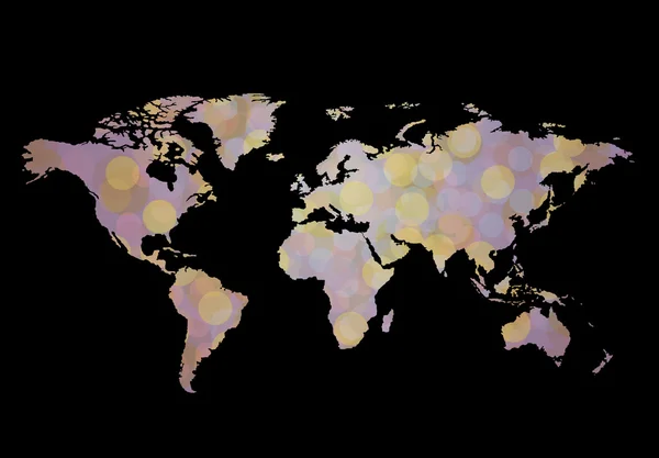 Carte du monde pays coloré avec des points. Illustration vectorielle . — Image vectorielle