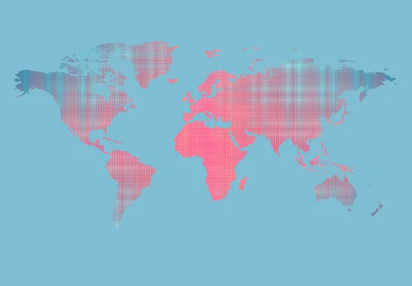 Länder auf der Weltkarte bunt mit Punkten. Vektorillustration. — Stockvektor