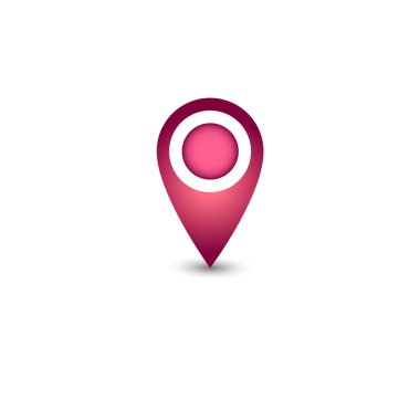 Renkli konumu simgesi. Vektör çizim.