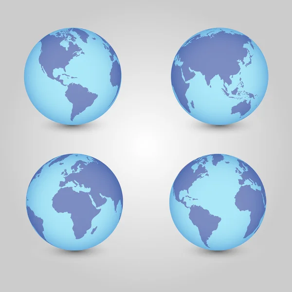 Mapa del mundo con globos editables detallados. Ilustración vectorial . — Vector de stock
