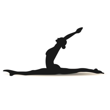 Yoga pozisyonları. Siluetleri Icons set. Vektör çizim