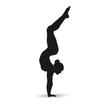 Yoga pozisyonları. Siluetleri Icons set. Vektör çizim