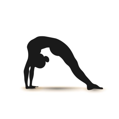 Yoga pozisyonları. Siluet simge. Vektör çizim