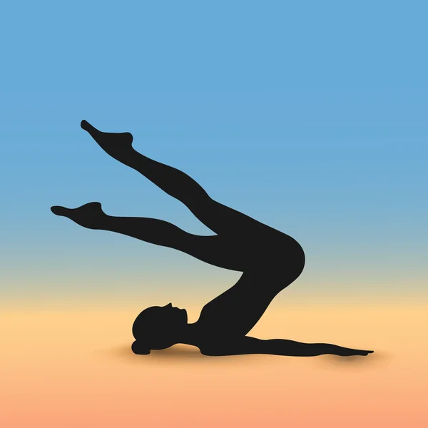 Yoga posities. Silhouetten pictogram. Vectorillustratie — Stockvector