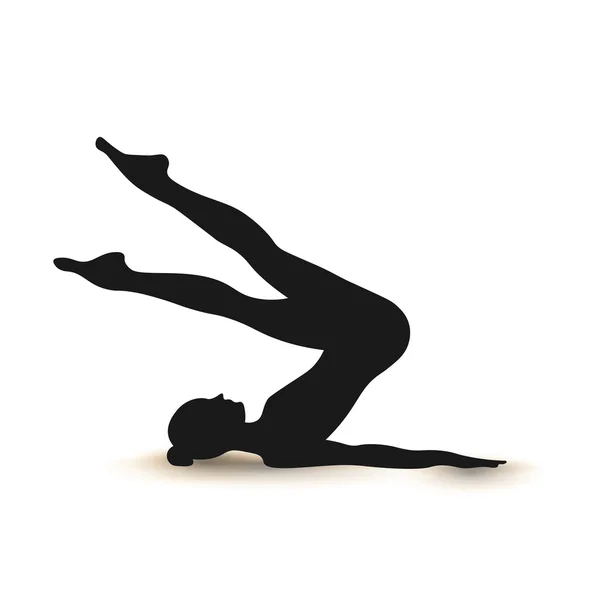 Yoga-Positionen. Silhouetten-Symbol. Vektorillustration — Stockvektor