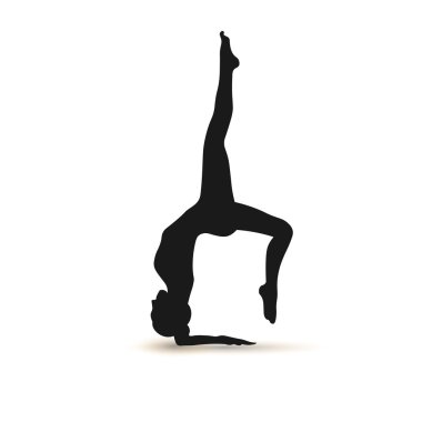 Yoga pozisyonları. Siluetleri Icons set. Vektör çizim