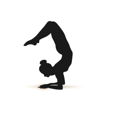 Yoga pozisyonları. Siluetleri Icons set. Vektör çizim
