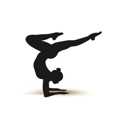 Yoga pozisyonları. Siluetleri Icons set. Vektör çizim
