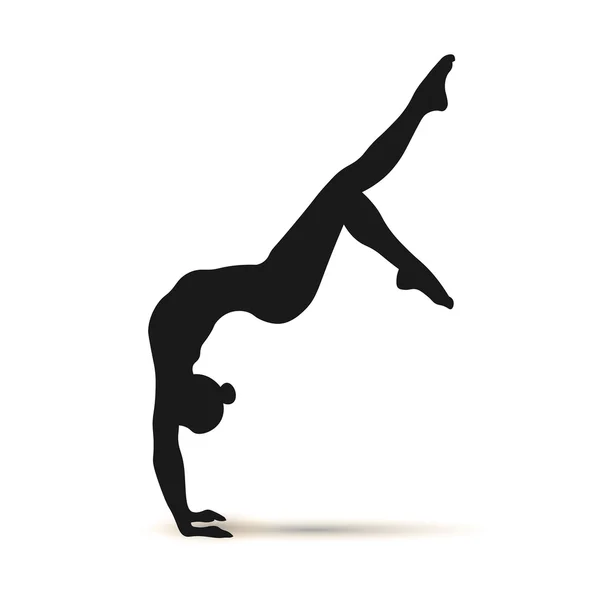 Yoga Positions. Silhouettes icons set. Vector illustration — Stock Vector