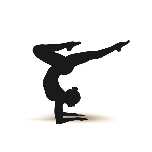 Posisi Yoga. Set ikon siluet. Ilustrasi vektor - Stok Vektor