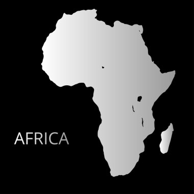 Afrika harita. Vektör çizim.