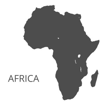 Afrika harita. Vektör çizim.
