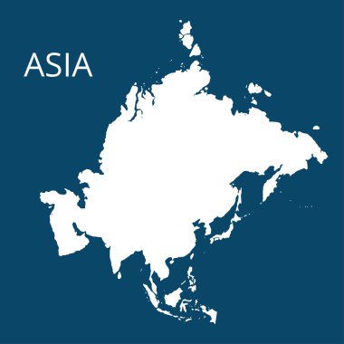 Asya harita. Vektör çizim.