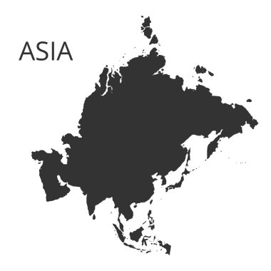 Asya harita. Vektör çizim.