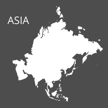 Asya harita. Vektör çizim.