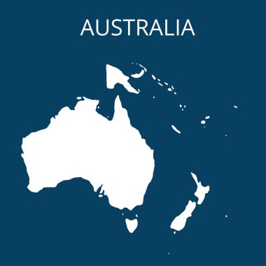 Avustralya harita. Vektör çizim.