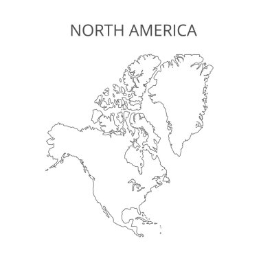 Kuzey Amerika haritası. Vektör illüstrasyonu.