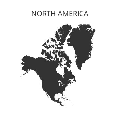 Kuzey Amerika haritası. Vektör illüstrasyonu.