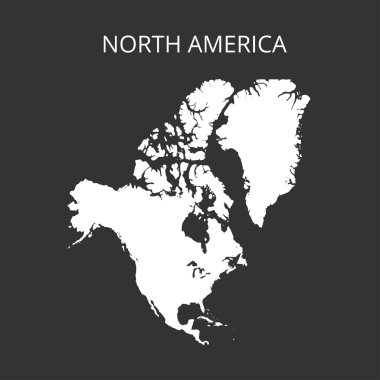 Kuzey Amerika haritası. Vektör illüstrasyonu.